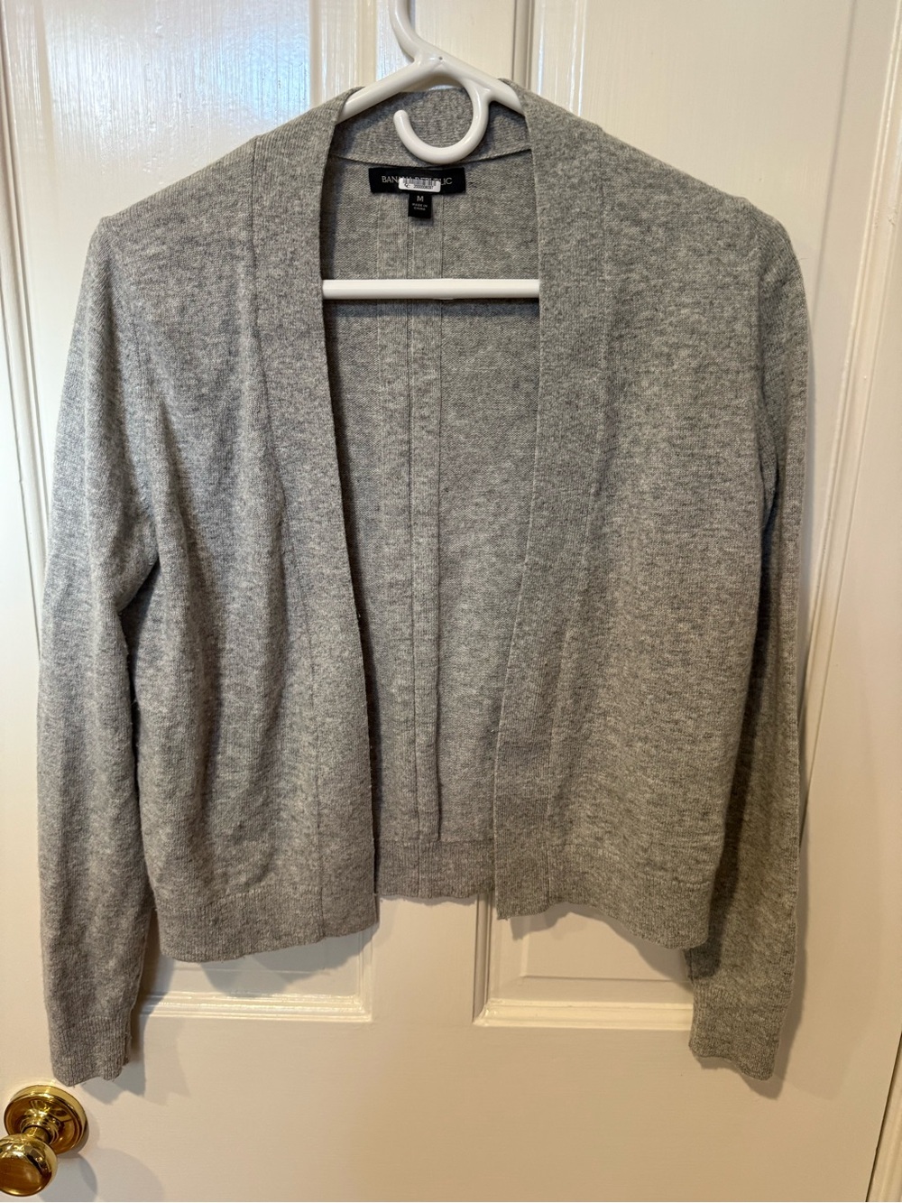 Banana Republic Gray Open-Front Knit Cardigan